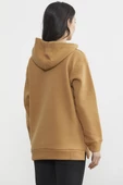 Kapüşonlu İçi Pamuklu Kalın Sweatshirt - Kamel - 5