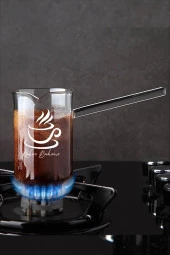 Ateşe Dayanıklı Cezve Borosilikat Cam Cezve 350 Ml - 1