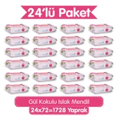 Paddlers Gül Kokulu Islak Mendil 24x72 li Koli (1728 Yaprak) thumbnail 1