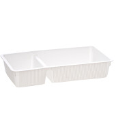 Porsima WH-72 Çekmece İçi İki Bölmeli Çok Amaçlı Organizer Beyaz- Dolap İçi Düzenleyici Organizer - 3