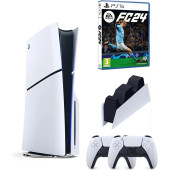 Sony Playstation 5 Slim CD Edition + 2. Dualsense Ps5 Kol + Sarj Istasyonu + Fifa Fc 24 - 1