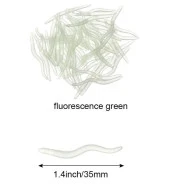 Valkyrie 200 Adet Kutulu Fosforlu 3,5cm Yapay Silikon Solucan Balık Yemi - Gerçekçi Görünüm - Parlayan Solucan 200 adet - 6