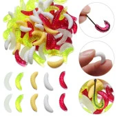 Valkyrie 200 Adet 2,4cm Yumuşak Silikon Kurtçuk Olta Balık Yemi - 4 Farklı Renk - Fosforlu - 3