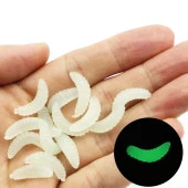 Valkyrie 200 Adet 2,4cm Yumuşak Silikon Kurtçuk Olta Balık Yemi - 4 Farklı Renk - Fosforlu - 4