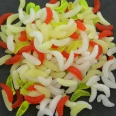 Valkyrie 200 Adet 2,4cm Yumuşak Silikon Kurtçuk Olta Balık Yemi - 4 Farklı Renk - Fosforlu - 7