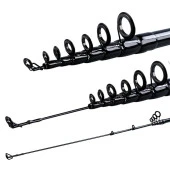 Valkyrie 2.4m Karbon Fiber Spinning 10-40gr LRF Olta Kamış - Ultra Hafif 125gr - Spin ve Baitcasting At Çek - 2kg taşıma - 8 Boğum Teleskopik - 10