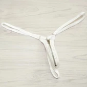 ASM1281 Kadın Ekru Fermuarlı Tanga - 5