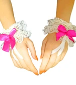 ASM1284Y Kadın 2 Li Ekru Dantel El Bilekliği Gelinlik Aksesuarı - 1