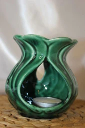 Buhardanlık Seramik Lale Feng Şuı Buhurdanlık Yeşil - 2