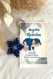 10 Adet Lacivert Bebek Konsept Kartlı Anahtarlık - Bebek Hediyelik - +10Renk - 9