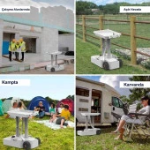 Porvaletti Tekerlekli Portatif Lavabo, 30L Temiz Su Tanklı thumbnail 3