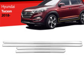 Hyundai Tucson 2015-2020 Krom Yan Kapı Çıtası 4 Parça Paslanmaz Çelik Uyumlu - 1