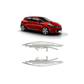 Renault Clio 4 Uyumlu Krom Cam Çerçevesi 2012-2018 Paslanmaz Çelik Tam Tur Cam Çıtası - 1
