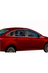 Ford Focus 3 Sedan ( 2012 - 2018 ) Krom Cam Çıtası Komple Tam Tur Paslanmaz Çelik thumbnail 2