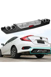 Honda Civic Fc5 Difüzör 2016 - 2022 Difrizör Arka Tampon Eki İthal Ürün - 1