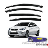 Hyundai Accent Blue 2011-2020 Uyumlu Kromlu Cam Rüzgarlığı 4lü Mugen - 8