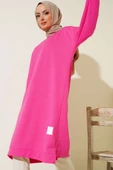 Armalı Uzun Basic Tunik Fuşya thumbnail 1
