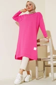 Armalı Uzun Basic Tunik Fuşya thumbnail 2