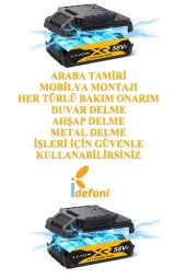 Matkap Çok Amaçlı Kablosuz Delme Vidalama Şarjlı Matkap Yedek Bataryalı - 5