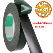 Çift Taraflı Yapıştırıcı Yapıştırma Köpük Bant Eva Montaj Bandı Siyah 30 mm x 10 Metre thumbnail 1