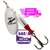 Mepps Long Cast Olta Kaşığı Gümüş No:4 17 Gram Döner Kaşık - Turna Levrek Spin Kaşığı - 1