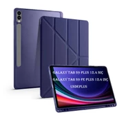 Samsung Galaxy Tab S9 Plus X810 X816 X818 Kılıf Kalem Bölmeli Trifolding Case - 5