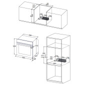 Silverline BO6502S02 72 LT Ankastre Fırın Gri cam - 2