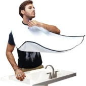 Magic Lady Saç Sakal Kesme Traş Önlüğü Örtüsü Evde Traş Önlük Vantuzlu Beyaz thumbnail 1