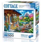 KS Games 500 Parça Göl Kenarında Renkli Ev Puzzle thumbnail 1