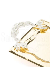 Nikel Tüylü Baton Tepsi + 6'lı Kahve Fincanı Altın - 6