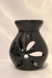 Buhardanlık Lotus Çiçeği Uzun Buhurdanlık Siyah Elişi Hand Made thumbnail 2