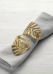 The Mia Leaf Pirinç Peçete Halkası 2li Set thumbnail 2