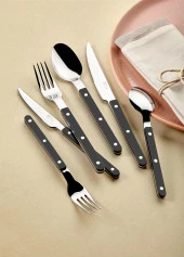 The Mia Comida Çatal Kaşık Bıçak Takımı Siyah 36 Parça - 2