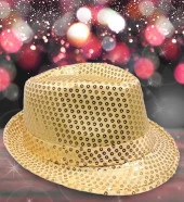 Gold Pullu Lüks Fötr Şapka 30 cm thumbnail 1