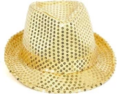 Gold Pullu Lüks Fötr Şapka 30 cm thumbnail 4