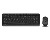 A4 TECH F1010 Q USB GRİ TR MM KLAVYE+OPTİK MOUSE - 1