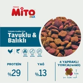 Mito Mix Adult Cat Tavuklu ve Balıklı Renkli Taneli Yetişkin Kedi Maması 15 Kg thumbnail 4