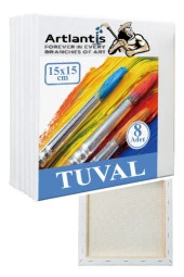 Tuval 15x15 Astarlı Kare Mini Tuval 8 Adet Resim Küçük Tuvali 15x15 Tual Akrilik Boya Yağlı Boya İçin İdeal - 1