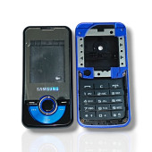 Samsung M2710 Kasa Samsung Galaxy M2710 Uyumlu Siyah Renk Orta Kasa Ön Arka Kapak Tuş Takımı - 2