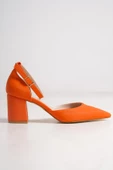 Rebone Turuncu Bilekten Bantlı Stiletto Kalın Topuklu Ayakkabı thumbnail 2