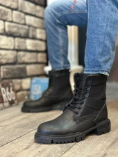 BA0087 Siyah Bağcıklı Erkek Spor Cilt Postal Bot thumbnail 2