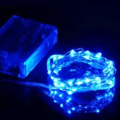 6 METRE SU GEÇİRMEZ MAVİ PİLLİ LED IŞIK MİCRO DÖKME LED SABİT YANAR ULTRA PARLAK CANLI MAVİ IŞIK - 1