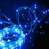 8 METRE MİCRO DÖKME LED ULTRA PARLAK CANLI MAVİ IŞIK SU GEÇİRMEZ MAVİ PİLLİ LED IŞIK SABİT YANAR thumbnail 2