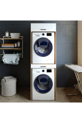 ROOMART Çamaşır Ve Kurutma Makinesi Dolabı+üst Dolabı 67x205 Cm thumbnail 1