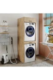 ROOMART Çamaşır Ve Kurutma Makinesi Dolabı+üst Dolabı 67x205 Cm thumbnail 1