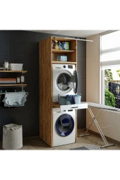 ROOMART Çamaşır Ve Kurutma Makinesi Dolabı+üst Dolabı 67x240 Cm - 2