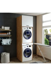 ROOMART Çamaşır Ve Kurutma Makinesi Dolabı+üst Dolabı 67x240 Cm - 3