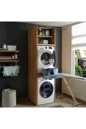 ROOMART Çamaşır Ve Kurutma Makinesi Dolabı+üst Dolabı 67x240 Cm thumbnail 2