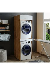 ROOMART Çamaşır Ve Kurutma Makinesi Dolabı+üst Dolabı 67x205 Cm thumbnail 3