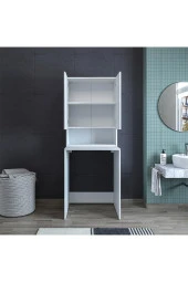 ROOMART Cd7 Çok Amaçlı Banyo Üst Dolaplı Çamaşır Makinesi Dolabı Takımı - Mat Beyaz - 3